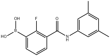 3-(3,5-二甲基苯氨基甲酰)-2-氟苯硼酸 结构式