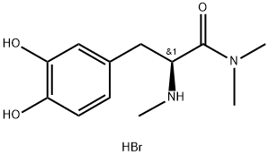(S)-3-(3,4-DIHYDROXYPHENYL)-N,N-DIMETHYL-2-METHYLAMINOPROPIONAMIDE HBR Struktur