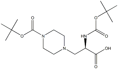 (R)-1-Boc-4-(2-Boc-aMino-2-carboxyethyl)piperazine Struktur