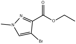 4-ブロモ-1-メチル-1H-ピラゾール-3-カルボン酸エチル 化学構造式