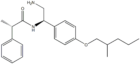 (2S)-N-((1R)-2-aMino-1-(4-((2-Methylpentyl)oxy)phenyl)ethyl)-2-phenylpropanaMide Struktur