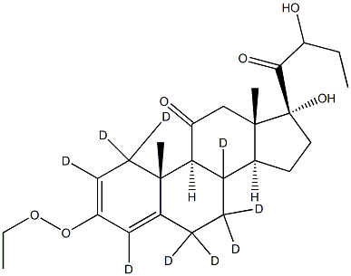 17,21-Dihydroxy-21-O-(1-ethoxy)ethyl-pregn-4-ene-3,11,20-trione-d9 Structure