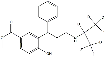 4-Hydroxy-3-[3-[(1-Methylethyl-d7)aMino]-1-phenylpropyl]-benzoic Acid Methyl Ester, 1794780-63-4, 结构式