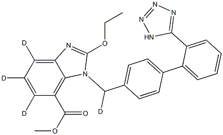 Methyl 2-Ethoxy-1-[[2'-(1H-tetrazol-5-yl)biphenyl-4-yl]Meth
yl]benziMidazole-7-carboxylate-d4 Structure