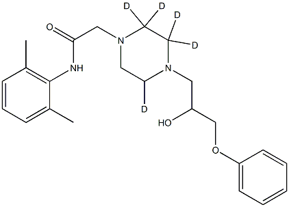 DESMETHOXYRANOLAZINE-D5, 1794788-57-0, 结构式