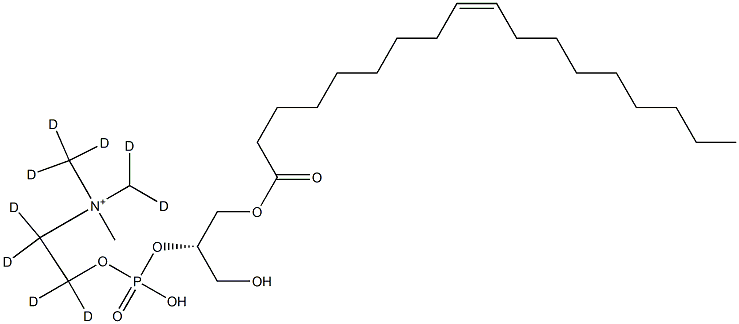 1-Oleoyl-sn-glycero-3-phosphorylcholine-d9 结构式