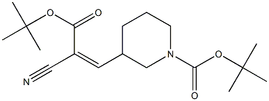 (Z)-tert-butyl 3-(3-tert-butoxy-2-cyano-3-oxoprop-1-enyl)piperidine-1-carboxylate Structure