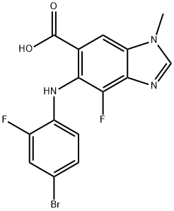 5-((4-溴-2-氟苯基)氨基)-4-氟-1-甲基-1H-苯并[D]咪唑-6-羧酸,1415564-99-6,结构式