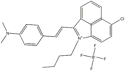 1-正丁基-6-氯-2-((E)-2-[4-(二甲基氨基)苯基]乙烯基)苯并[CD]吲哚翁 四氟硼酸盐, , 结构式