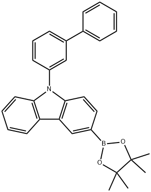 9-([1,1'-ビフェニル]-3-イル)-3-(4,4,5,5-テトラメチル-1,3,2-ジオキサボロラン-2-イル)-9H-カルバゾール 化学構造式