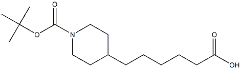 4-(5-Carboxy-pentyl)-piperidine-1-carboxylic acid tert-butyl ester Structure