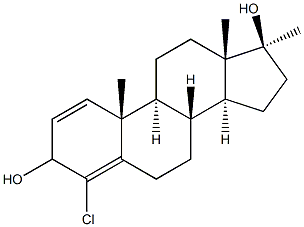 4-chloro-17a-methyl-androst-1,4-diene-3,17b-diol, 1338221-84-3, 结构式