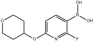 2-Fluoro-6-(tetrahydropyran-4-yloxy)pyridine-3-boronic acid Struktur