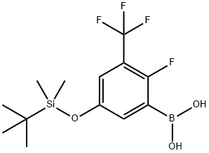 5-(t-Butyldimethylsilyloxy)-2-fluoro-3-(trifluoromethyl)phenylboronic acid Structure