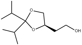 (R)-4-(2-ヒドロキシエチル)-2,2-ジイソプロピル-1,3-ジオキソラン 化学構造式