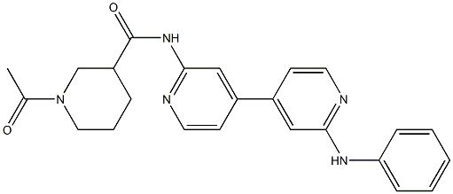 1-acetyl-N-(2'-(phenylaMino)-[4,4'-bipyridin]-2-yl)piperidine-3-carboxaMide 结构式