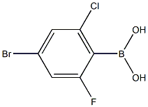 4-溴-6-氯-2-氟苯硼酸 结构式