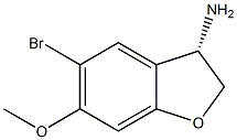 3-BenzofuranaMine, 5-broMo-2,3-dihydro-6-Methoxy-, (3S)- 结构式