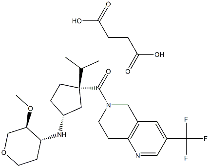 ((1S,3R)-1-isopropyl-3-((3S,4R)-3-Methoxytetrahydro-2H-pyran-4-ylaMino)cyclopentyl)(3-(trifluoroMethyl)-7,8-dihydro-1,6-naphthyridin-6(5H)-yl)Methanone succinate Structure