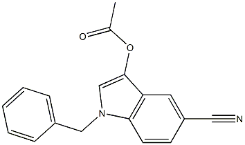 Acetic acid 1-benzyl-5-cyano-1H-indol-3-yl ester Structure