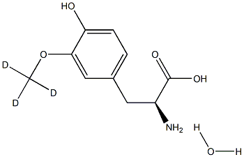 L-4-Hydroxy-3-(Methoxy-d3)phenylalanine Monohydrate Struktur