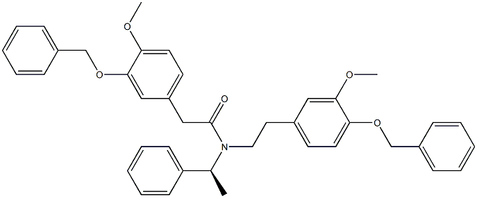 N-[2-(4-Benzyloxy-3-Methoxyphenyl)ethyl]-3-benzyloxy-4-Methoxy-N-[(1S)-1-phenylethyl]benzeneacetaMide Structure