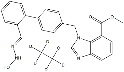 2-Ethoxy-d5-1-[[2'-[(hydroxyaMino)iMinoMethyl][1,1'-biphenyl]-4-yl]Methyl]-1H-benziMidazole-7-carboxylic Acid Methyl Ester Structure