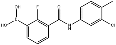 3-(3-Chloro-4-MethylphenylcarbaMoyl)-2-fluorobenzeneboronic acid, 97%,2096330-72-0,结构式