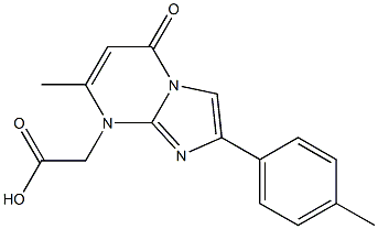 (7-甲基-5-氧代-2-对甲苯基-5H-咪唑)[1,2-A]嘧啶-8-乙酸, , 结构式