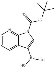 1-(tert-butoxycarbonyl)-1H-pyrrolo[2,3-b]pyridin-3-ylboronic acid Struktur