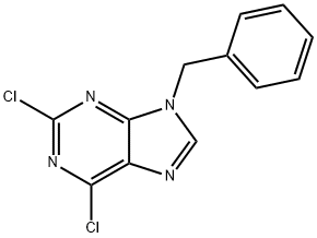 9-ベンジル-2,6-ジクロロ-9H-プリン 化学構造式