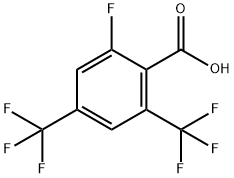2-フルオロ-4,6-ビス(トリフルオロメチル)安息香酸 化学構造式