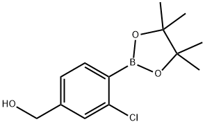 (3-Chloro-4-(4,4,5,5-tetramethyl-1,3,2-dioxaborolan-2-yl)phenyl)methanol, 1485110-17-5, 结构式