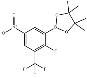 2-[2-Fluoro-5-nitro-3-(trifluoromethyl)phenyl]-4,4,5,5-tetramethyl-1,3,2-dioxaborolane Struktur