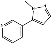1-メチル-5-(3-ピリジル)-1H-ピラゾール 化学構造式