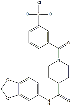 3-(4-(benzo[d][1,3]dioxol-5-ylcarbaMoyl)piperidine-1-carbonyl)benzene-1-sulfonyl chloride
