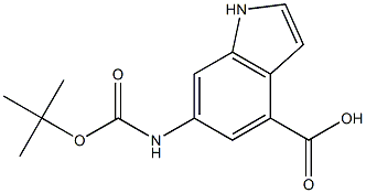 6-(tert-butoxycarbonylaMino)-1H-indole-4-carboxylic acid Structure