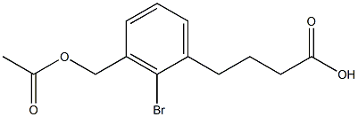 4-(3-(acetoxyMethyl)-2-broMophenyl)butanoic acid Struktur