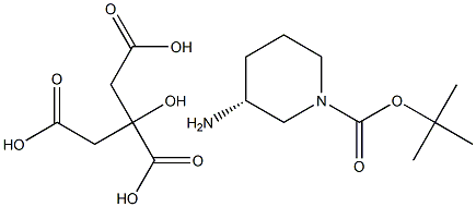 R-1-BOC-3-aMino piperidine citric acid salt 化学構造式