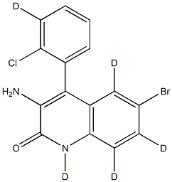 3-アミノ-6-ブロモ-4-(2-クロロフェニル)-2(1H)-キノリノン-D5 化学構造式