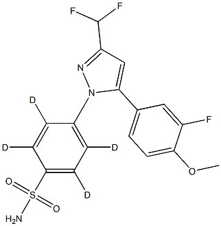 4-[5-(3-Fluoro-4-Methoxyphenyl)-3-(difluoroMethyl)-1H-pyrazol-1-yl]benzenesulfonaMide-d4 Struktur