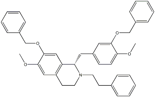 (1S)-1,2,3,4-Tetrahydro-1-[(3-benzyloxy-4-Methoxyphenyl)Methyl]-7-benzyloxy-6-Methoxy-2-phenylethyl-isoquinoline Struktur