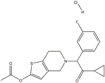 2-[2-(Acetyloxy)-6,7-dihydrothieno[3,2-c]pyridin-5(4H)-yl]-1-cyclopropyl-2-(3-fluorophenyl)ethanone Hydrochloride Structure