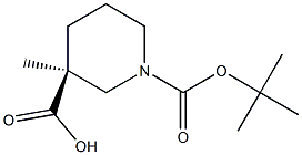 (S)-Boc-3-Methyl-piperidine-3-carboxylic acid Struktur