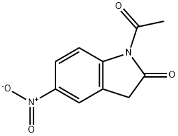 1-acetyl-5-nitroindolin-2-one Struktur