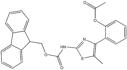 4-(2-Acetoxyphenyl)-2-(FMoc-aMino)-5-Methylthiazole, 97% Struktur