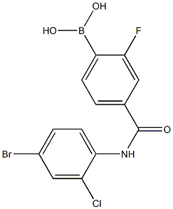 4-(4-溴-2-氯苯基氨基甲酰)-2-氟苯硼酸,97% 结构式