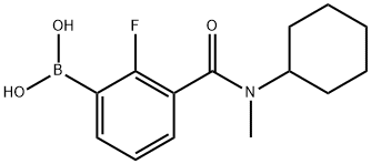 3-[Cyclohexyl(Methyl)carbaMoyl]-2-fluorobenzeneboronic acid, 97% Struktur