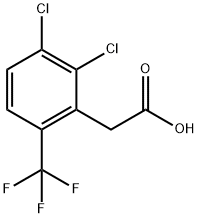 2,3-ジクロロ-6-(トリフルオロメチル)フェニル酢酸 化学構造式