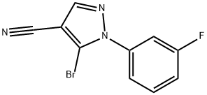 5 -溴- 1 -(3 -氟苯基)- 1H -吡唑-4-甲腈 结构式
